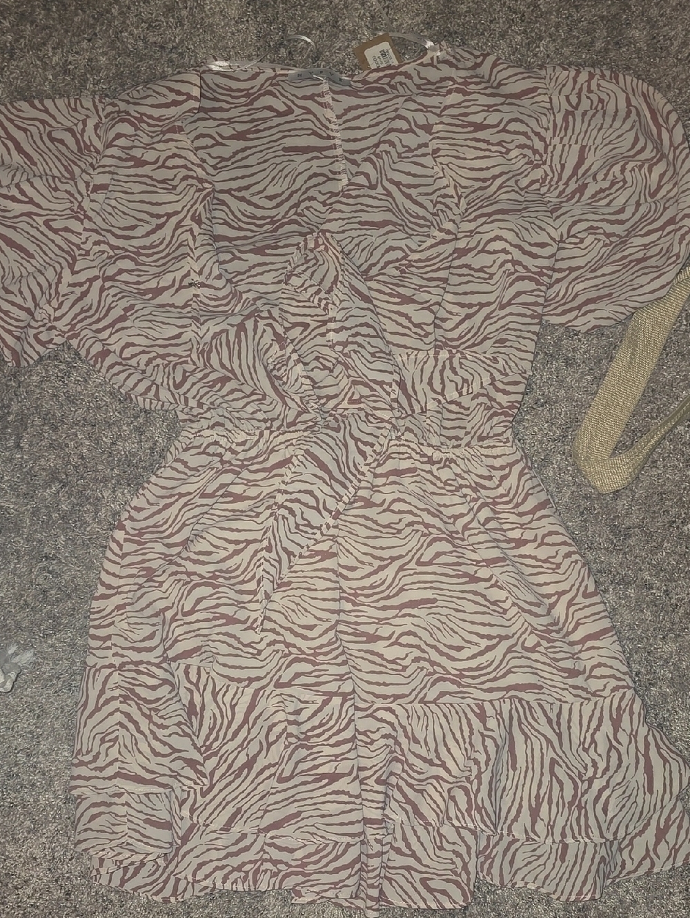 ⭐️Women's Taupe and Mauve Zebra Print Wrap Dress